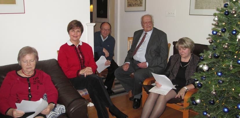 Traditional Christmas carol evening hosted by the Zaborowski family